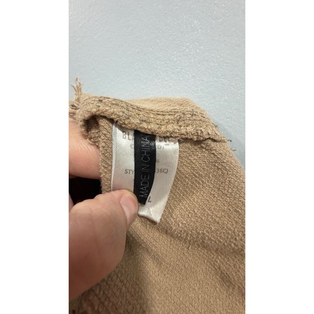 BLACK LABEL Tan CORDUROY Cut-Off Hem BUTTON-UP Cropped CUTE CASUAL Jacket Sz L - Picture 13 of 13